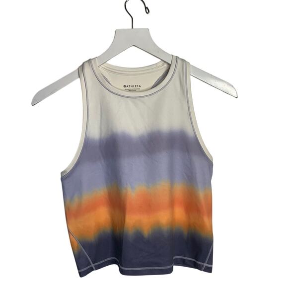 Athleta Shanti Crop Tank Top Multicolor Striped Sleeveless Pullover W-920 Sz S - Picture 1 of 6